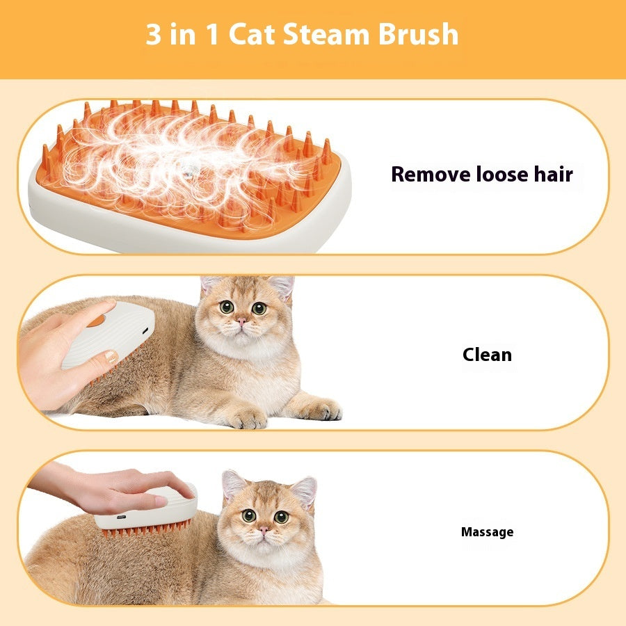 USB Rechargeable Pets Steam Brush Spray Massage Comb Pet Grooming Tools Cat Steam Comb Pet Products - worthwears