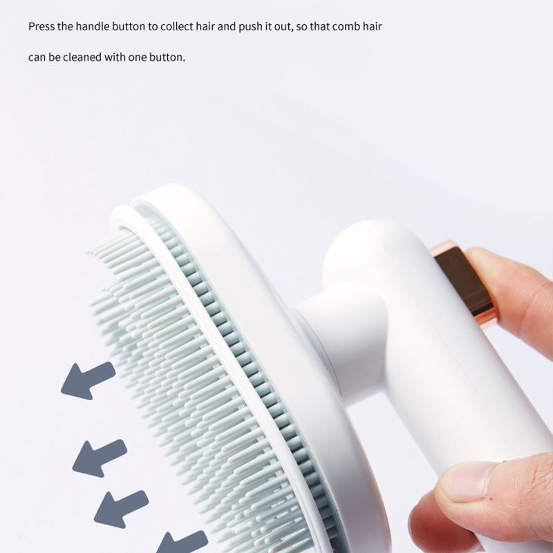 Pet Comb Cat Dog To Remove Floating Hair Pet Hair Brush Hair Removal Artifact Pet Grooming Brush Supplies Self Cleaning Comb Pet Products - worthwears