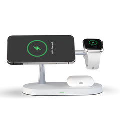 Multifunctional Five-In-One Magnetic Wireless Charging Watch Headset Desktop Mobile Phone Holder Charger 15W Fast Charge - worthwears