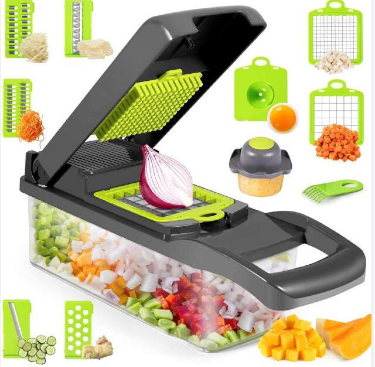 12 In 1 Manual Vegetable Chopper Kitchen Gadgets Food Chopper Onion Cutter Vegetable Slicer - worthwears