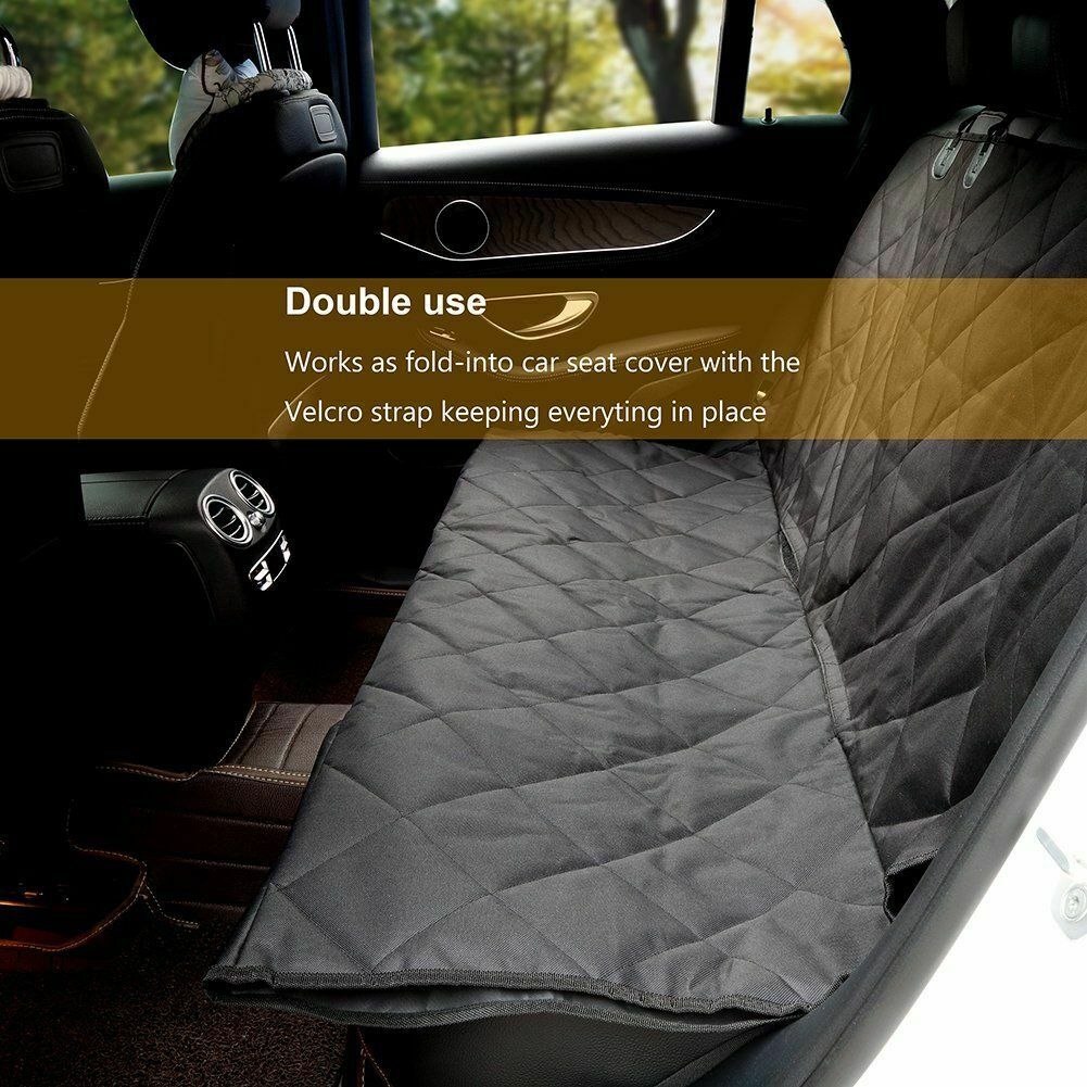 Seat Cover Rear Back Car Pet Dog Travel Waterproof Bench Protector Luxury -Black - worthwears