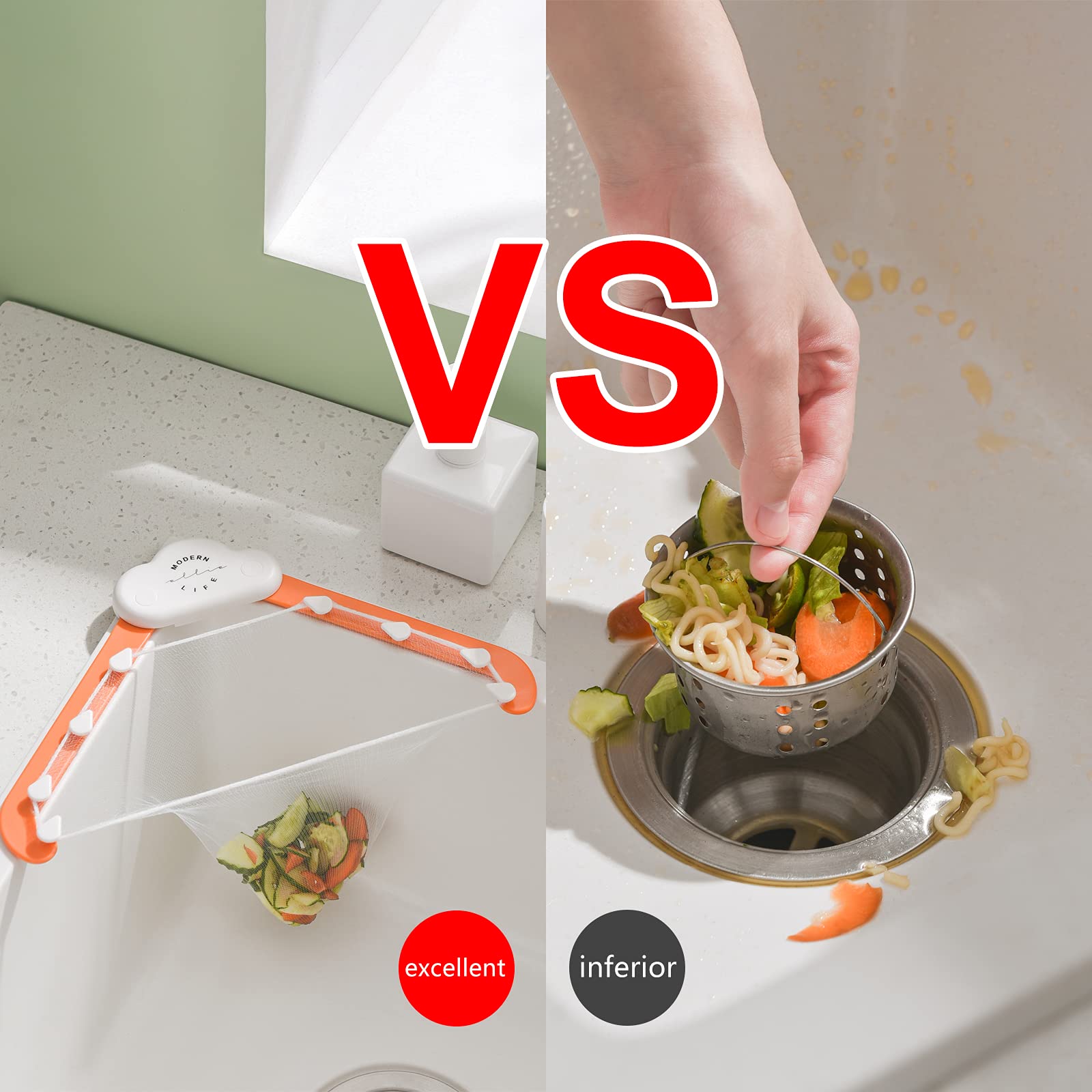 Triangular Cloud Sink Drain Rack Kitchen Garbage Filter Screen Dish Washing Sink Leftovers Rice Anti-blocking Kitchen Gadgets - worthwears