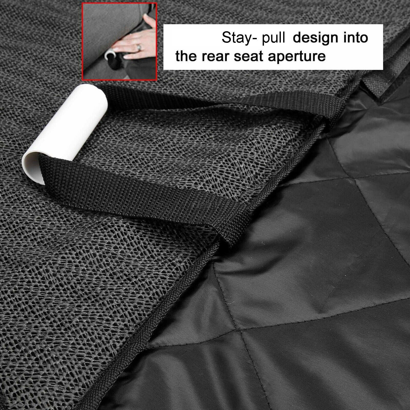 Seat Cover Rear Back Car Pet Dog Travel Waterproof Bench Protector Luxury -Black - worthwears