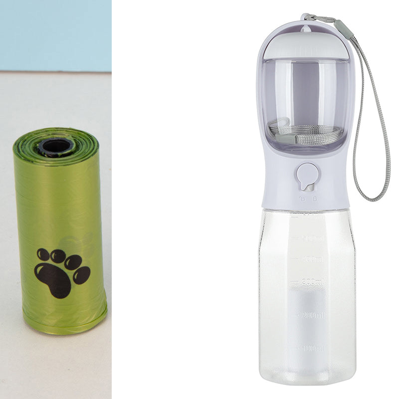 Portable Cat Dog Water Bottle Food Feeder Drinker Poop Dispenser 3 In 1 Leak-proof Multifunctional Dog Water Bottle Pet Products - worthwears