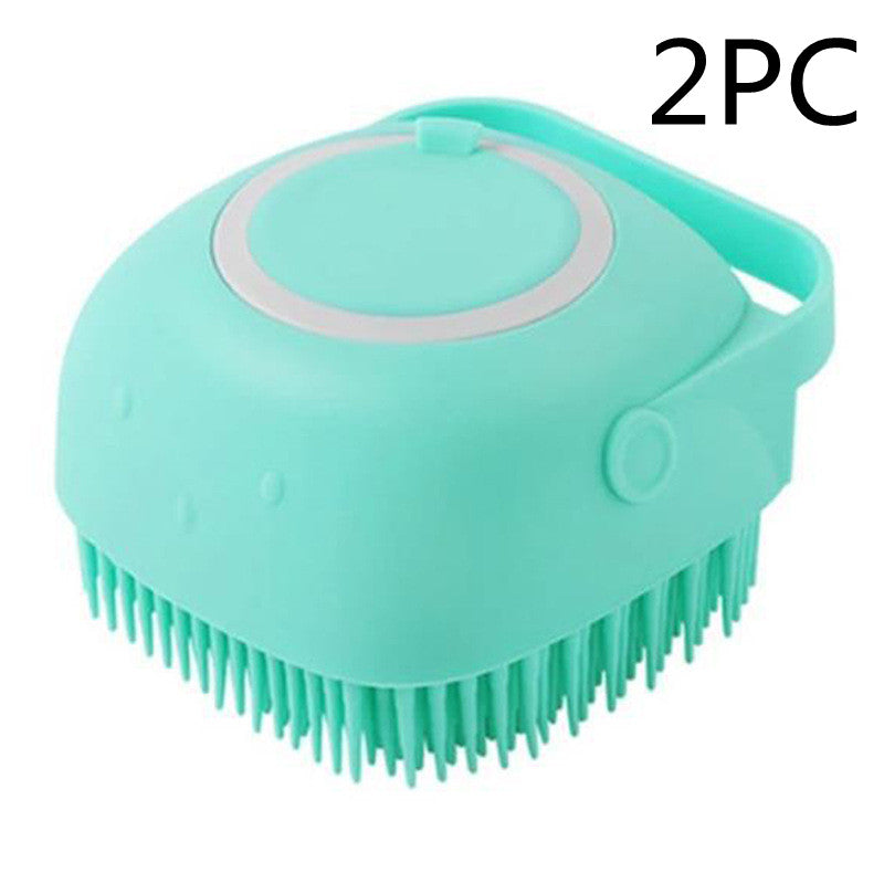 Silicone Dog Bath Massage Gloves Brush Pet Cat Bathroom Cleaning Tool Comb Brush For Dog Can Pour Shampoo Dog Grooming Supplies - worthwears