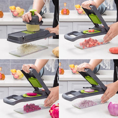 12 In 1 Manual Vegetable Chopper Kitchen Gadgets Food Chopper Onion Cutter Vegetable Slicer - worthwears