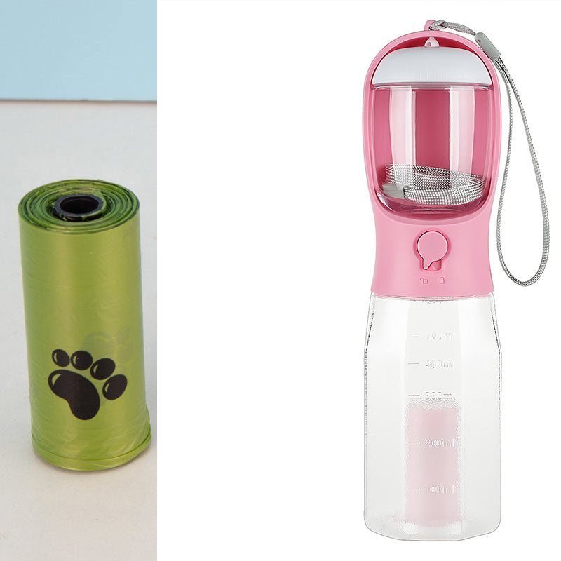 Portable Cat Dog Water Bottle Food Feeder Drinker Poop Dispenser 3 In 1 Leak-proof Multifunctional Dog Water Bottle Pet Products - worthwears