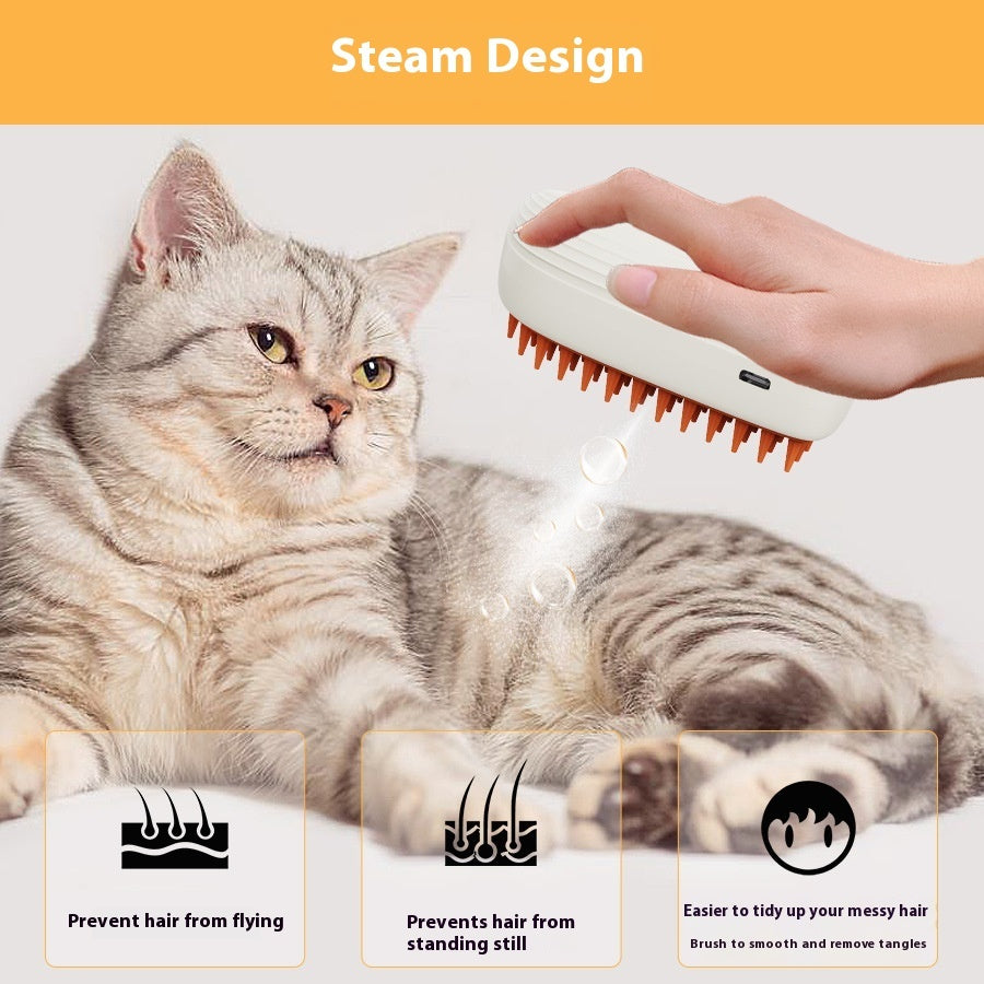 USB Rechargeable Pets Steam Brush Spray Massage Comb Pet Grooming Tools Cat Steam Comb Pet Products - worthwears